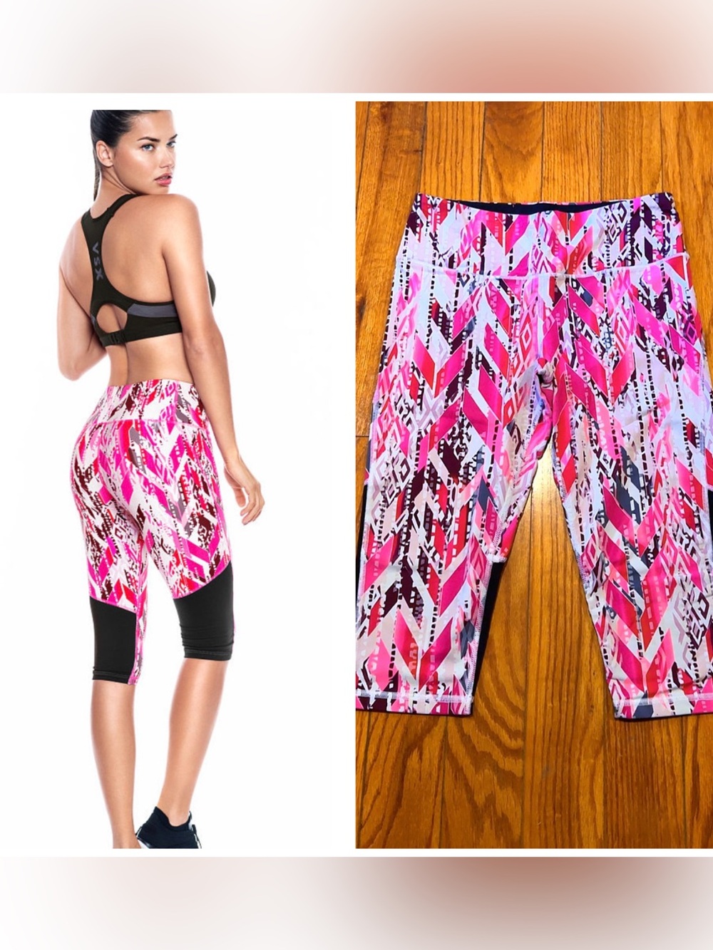Victoria's Secret Pink Multi-Color Printed Capri Leggings